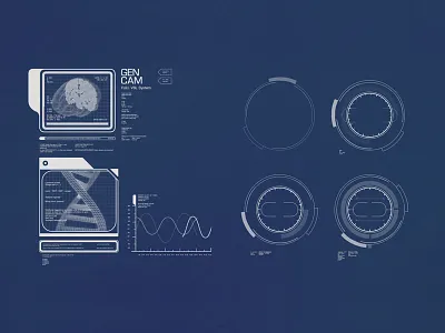 Futuristic Medical Interfaces blueprint display futuristic interface medical ps
