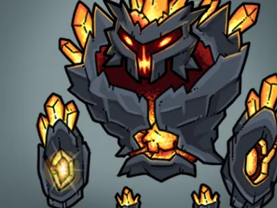 Fire Golem art enemy fire game golem illustration