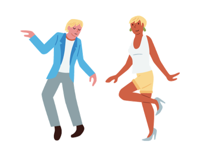 Dancers completed animation dancing gif illustration vector