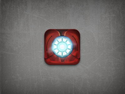 Iron Man chest avengers cartoon chest glow icon icon design ios iphone iron ironman man marvel metal reactor red retina stark texture