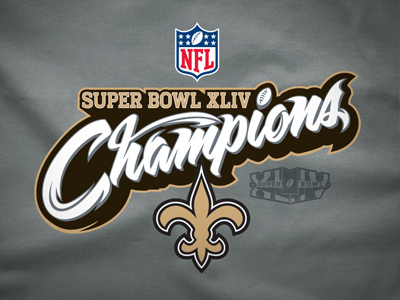 NFL Super Bowl XLIV new orleans nfl saints script sports typography