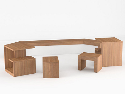 Waiting area furniture blender furniture qoob routine visualization