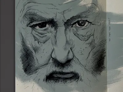 '13 Sketchbook week #2 eyes face gandalf moleskine pencil sketch sketchbook