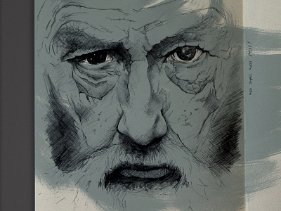 '13 Sketchbook week #2 eyes face gandalf moleskine pencil sketch sketchbook
