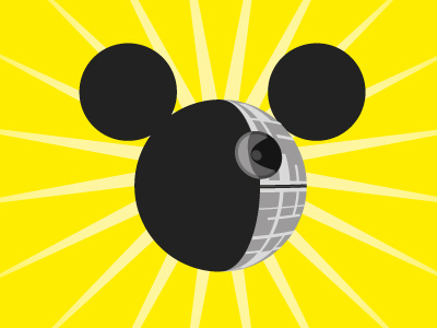 The New Death Star art cartooon death star digital disney drawing hand illustration illustrator mickey mickey mouse mouse space star star wars vector walt disney war yellow