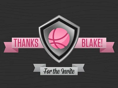 Thanks Blake! basketball debut illustration ribbon shield wood wood grain