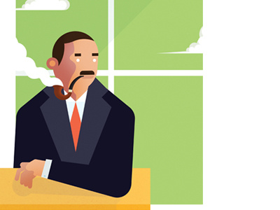 A man and his Pipe cloud illustration man pipe smoking suit