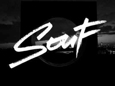 SOUF LOGO art black brush dark design drawn font graphic hand illustration logo painted pen photoshop rebecca rumble souf type typographic typography white