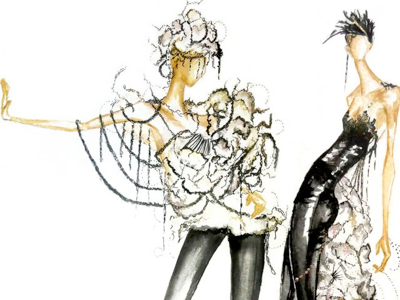 Black|Light black chains dark design fashion fashion design fashion illustration ink
