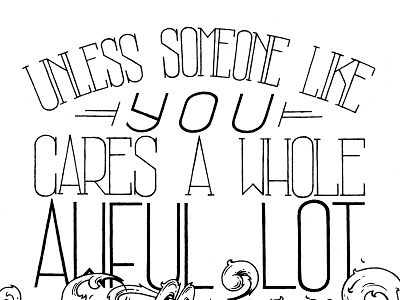 Unless... hand drawn ink quote type