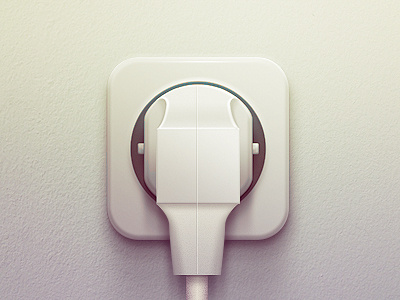 Power Plug in Socket electricity icon illustration ios ipad iphone plug power realistic semi socket