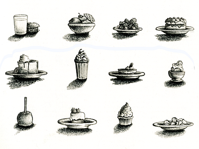 Desserts! dessert drawing food illustration pencil