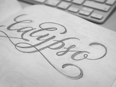 Calypso Brand Logo branding cursive drawing flourish flourishes hand drawn handbags lettering logo mexico pencil sketch type typography