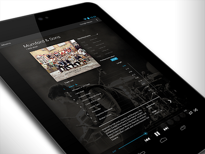 Google Music Player 2 (unofficial concept) android app application concept google interface music tablet ui