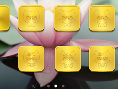 Cat App icon app cat gold launcher logo metal