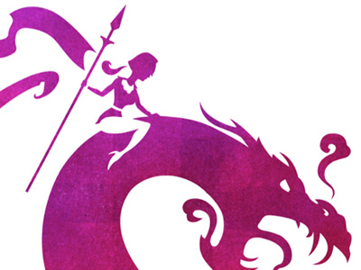 The Dragon Slayer dragon illustraion mixed media monster silhouette stencil texture vector watercolour