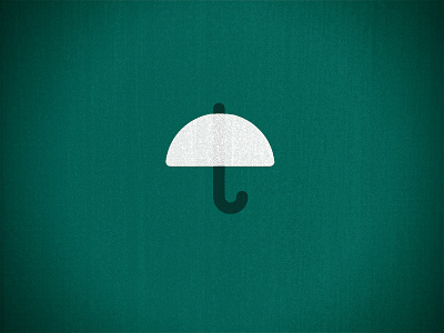 Umbrella green illustration letterpress umbrella