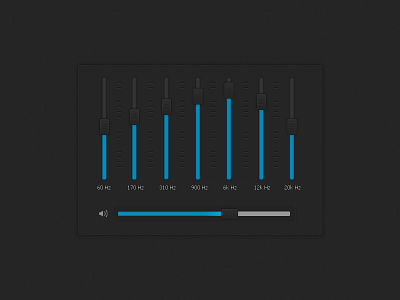 equalizer audio blue button dark db eq equalizer music osmanince photoshop pixel player ui volume