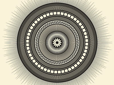 Retro Mandala digital illustration vector