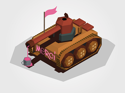 HellO! illustration lowpoly tank thanks