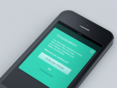 Invite Your Friends app button close cta custom flat friends green helvetica icon invite ios iphone iphone4 iphone5 links metro mint mobile modal retina
