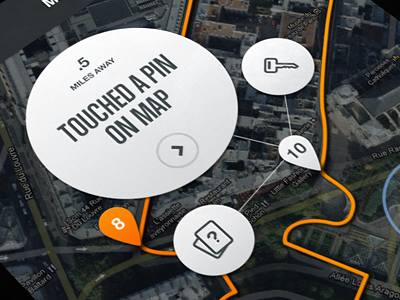 Map Pin Touched app design interface mobile rally interactive ui ux