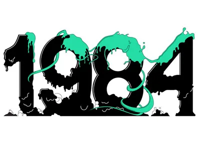 1984 hand drawn lettering type