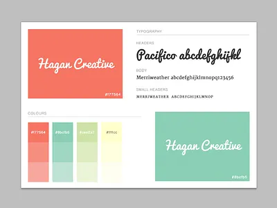 Hagan Creative Brand Guide brand brand guide branding colours shades style style guide typography