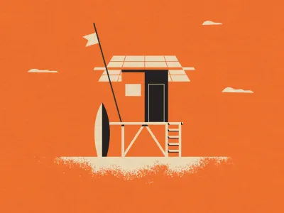 Verano illustration life guard summer sun surf