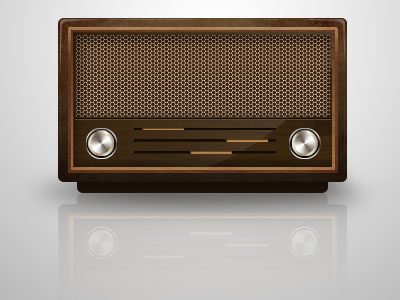 Radio Icon dials icon radio realistic vintage wood