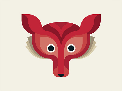 The Fox animal baby child children cute fox kid poster red series symmetry vector