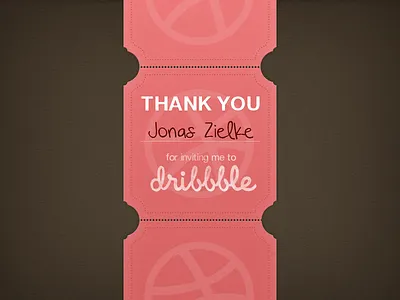Thank you, Jonas Zielke debut invite ticket