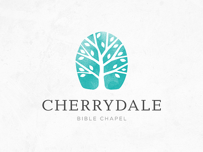 Cherrydale leaf leaves logo natural organic sans serif serif teal tree vector