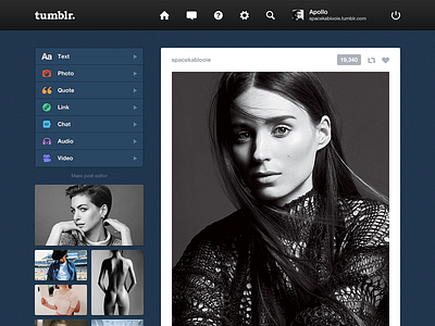 Tumblr. (1) redesign rooney mara tumblr ui ux webdesign