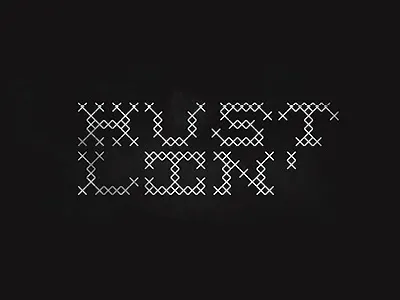 Hustlin crossstitch type typography