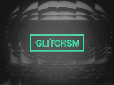 Glitchsm astronaut branding glitch logo