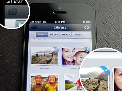 Library app cloud iphone library mobile photo stack ui