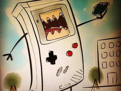 Gameboy drawing illustration