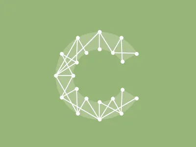 Wired 'C' c cevian green logo wireframe