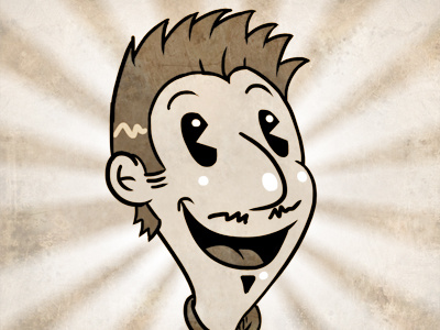 Vintage Cartoon Self-Portrait cartoon old portrait style vintage
