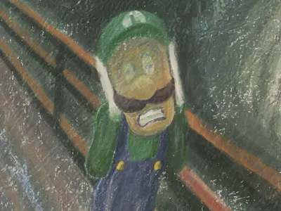 Luigi art game illustration painting wip