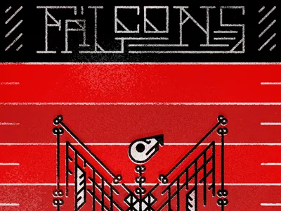 endzonin' atlanta black custom lettering falcons football playoffs red typography