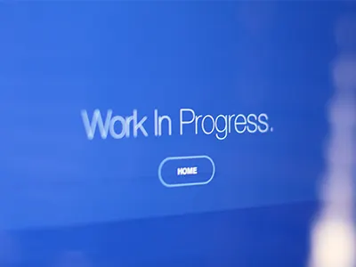 Work In Progress. blue helvetica simple wip