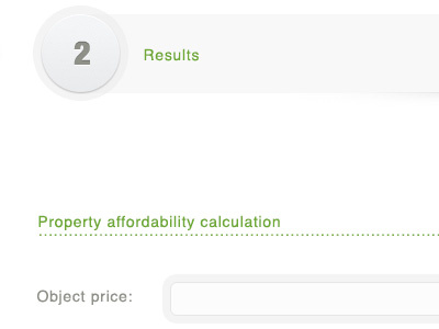 Step calculation clean form gray light price progress bar results second step usable