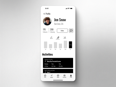 Running App Profile - Design Exploration app mobile profile running social media ui ux workout