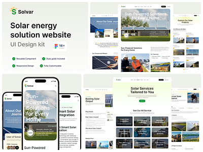 Solar Company Website UIUX Design | Animation | Responsive animation interface product service startup ui ux web