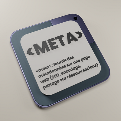 Meta Html 3d blender code html illustration meta