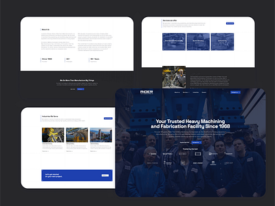 Manufacturing Company Website Design blue website corporate website hero section landing page landing page design local business website manufacturing company manufacturing website modern website ui uiux web design web development website website design