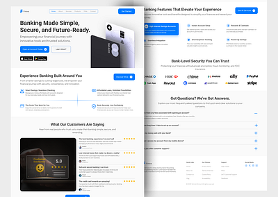 Finance Banking Landing Page Design bank bank card bank website banking app cryptocurrency design digital banking finance finance management financial fintech home page investment landing page money ui design ui visual design web web design website