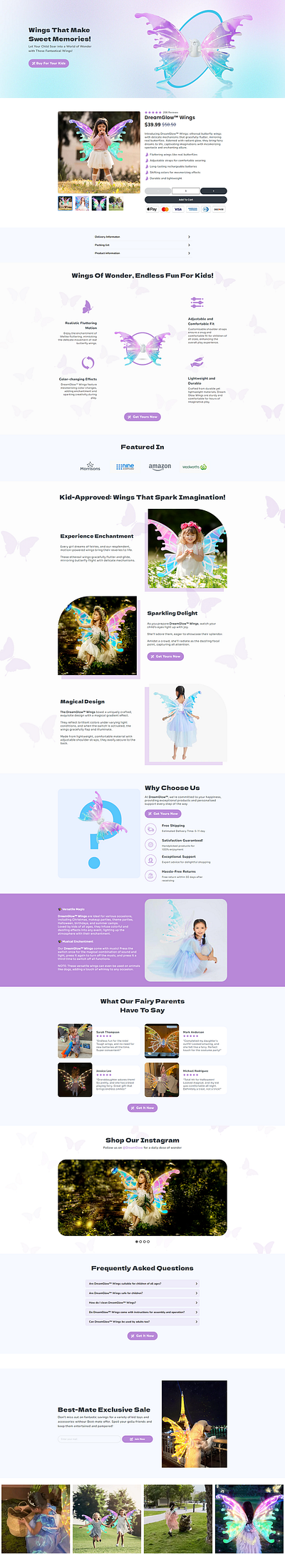 Baby Dress Wing - Shopify - Pagefly Landing Page canva dropshipping store ecommerce figma gempage graphic design one product store online store pagefly product landing page product page psd shopify shopify landing page shopify store shopify theme development ui ux web design website